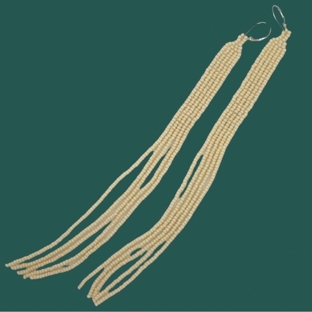 HANDMADE GLASS EARRINGS | Marrow Small Batch Handwoven Seed Bead Fringe Earrings